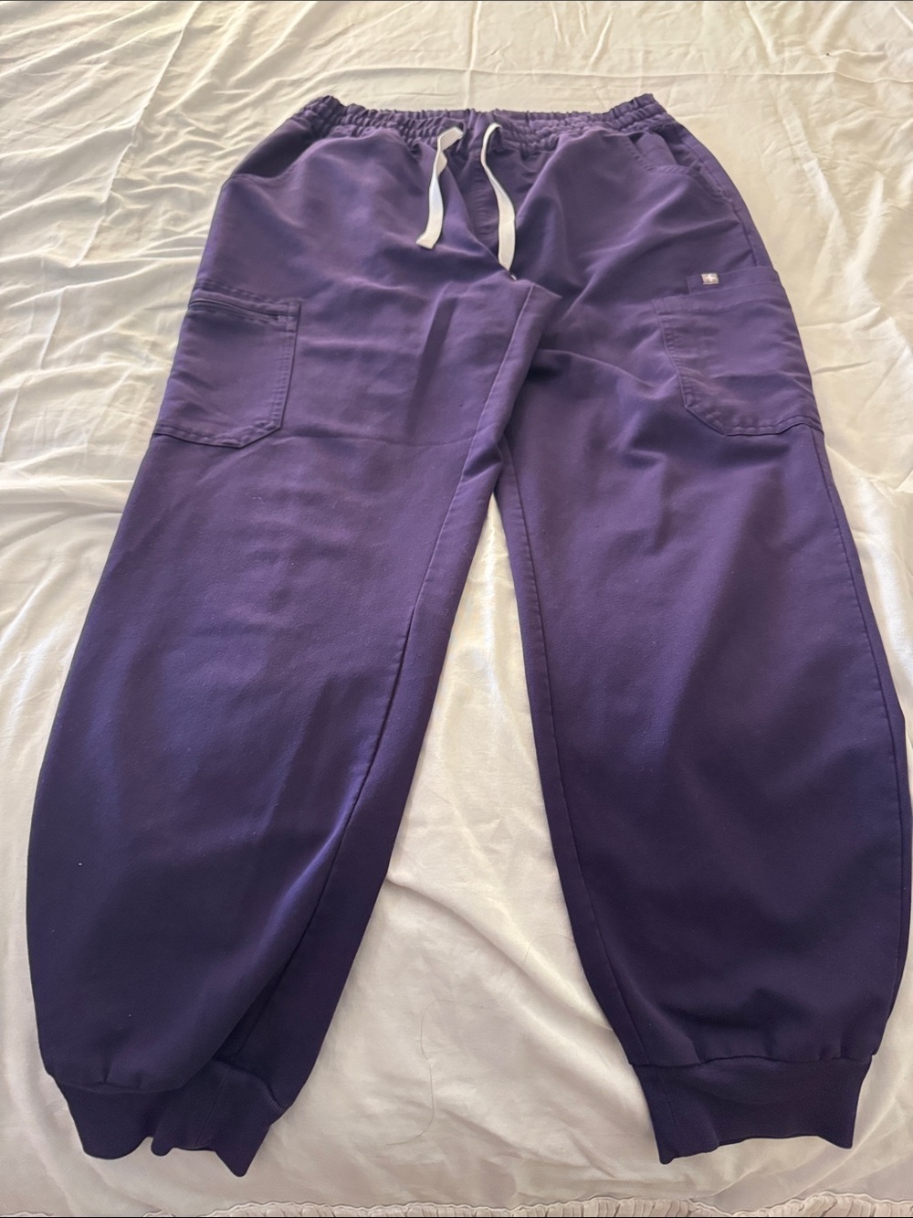 Women’s Purple Figs Grey Drawstring Cargo Pants